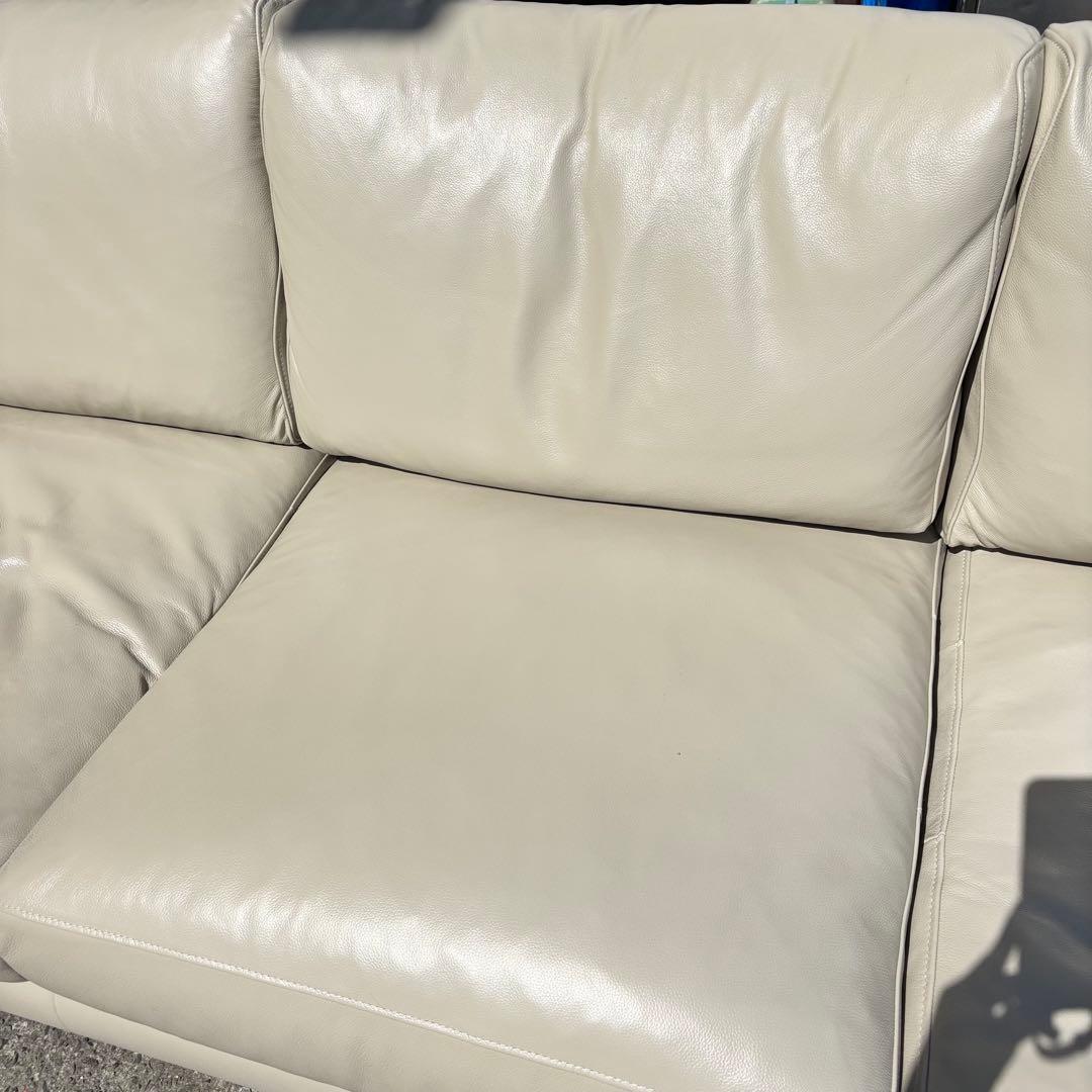 アクタス ACTUS L字型ソファ レザー アイボリー