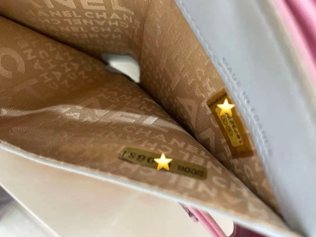 希少 シャネル CHANEL 二つ折り 財布 アイコンライン ピンクグリーン