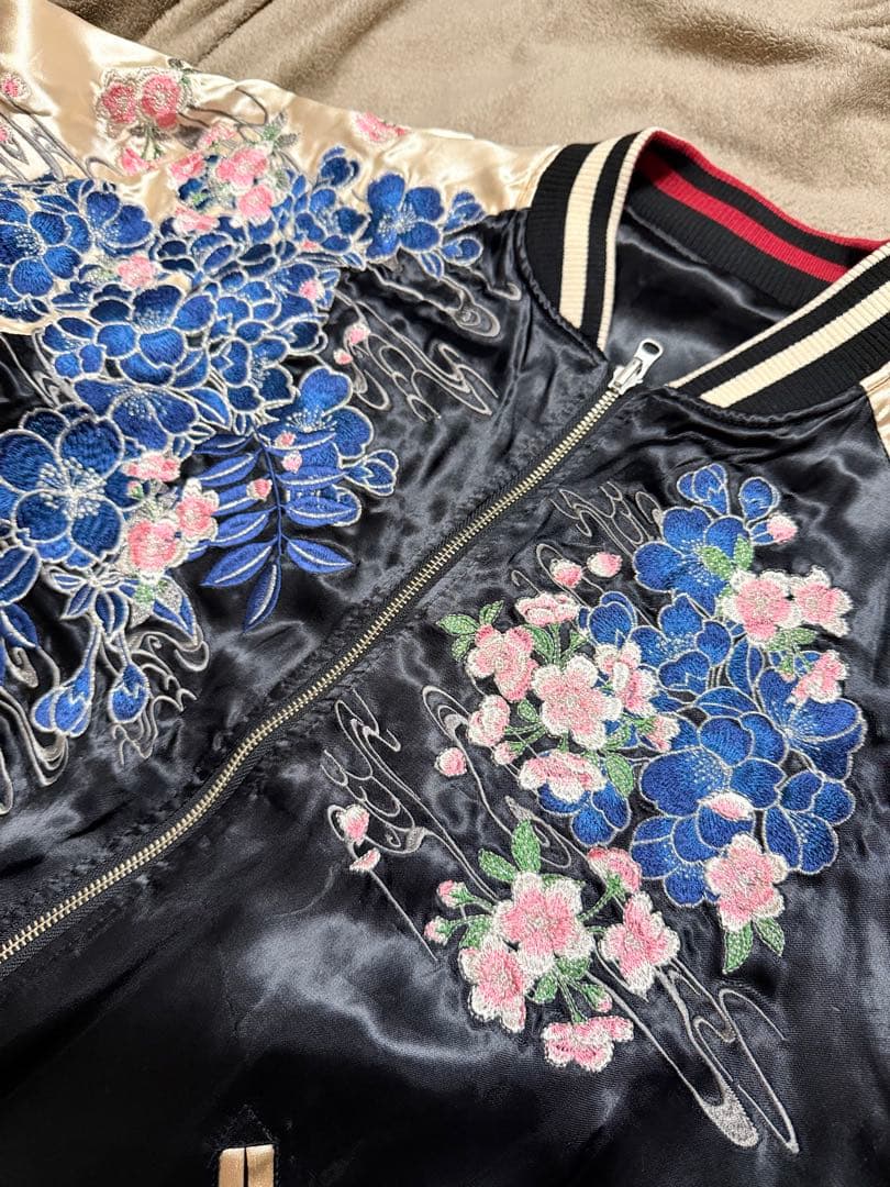 未使用近 ２面用 絡繰魂 クジラ 日本限定 スカジャン vintage レーヨン