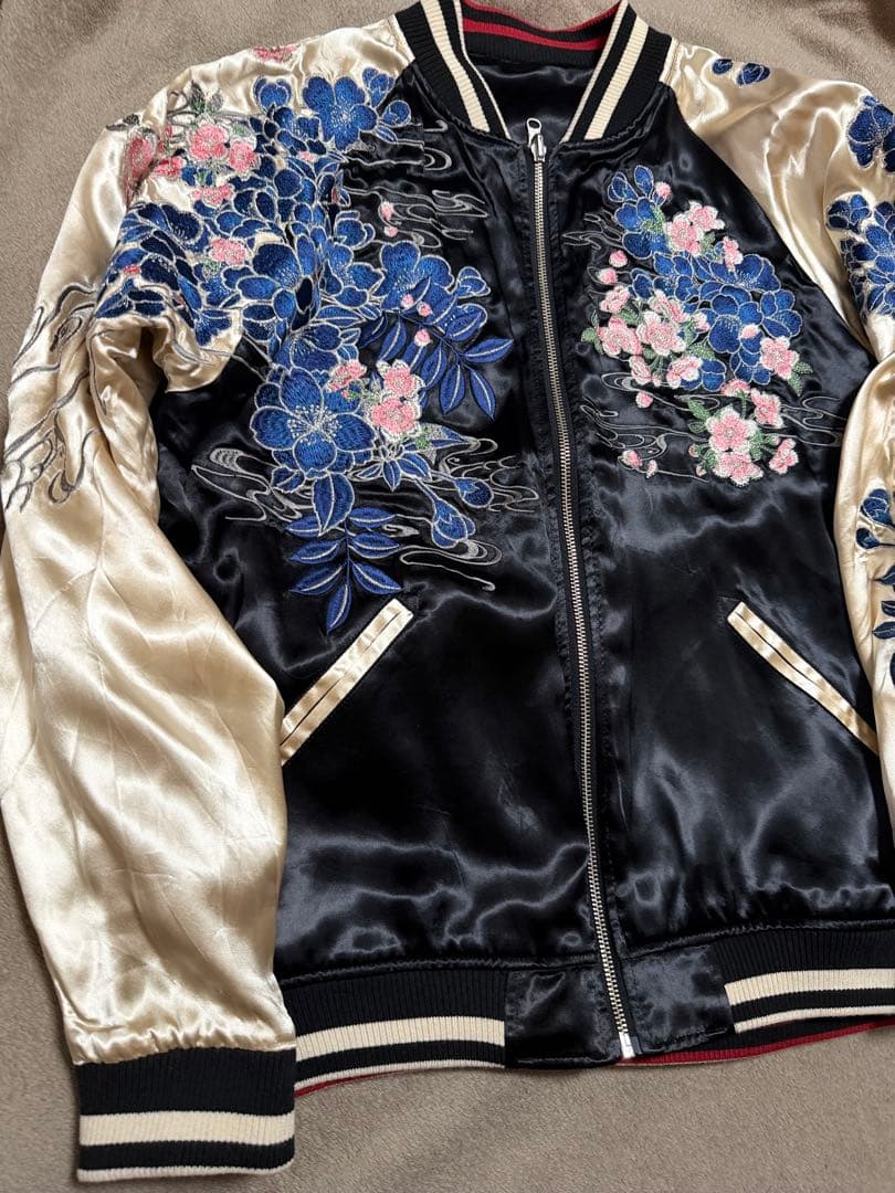 未使用近 ２面用 絡繰魂 クジラ 日本限定 スカジャン vintage レーヨン