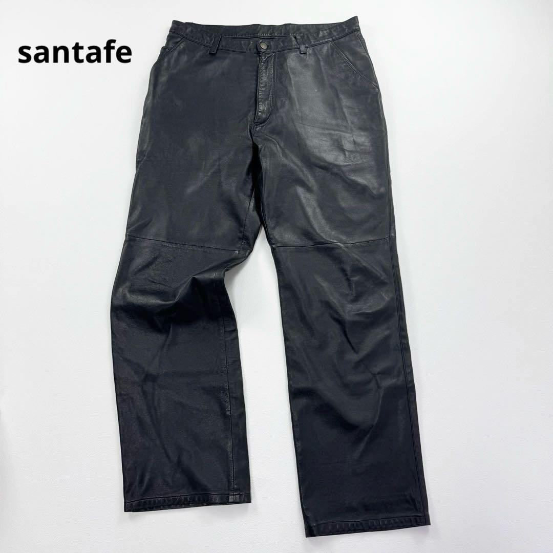 希少✨サンタフェ レザーパンツ 革パン 羊革 シープスキン ブラック W34