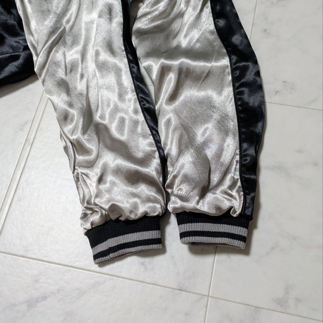 【美品】絡繰魂 粋 満月に狼 咆哮 リバーシブル スカジャン レーヨン L