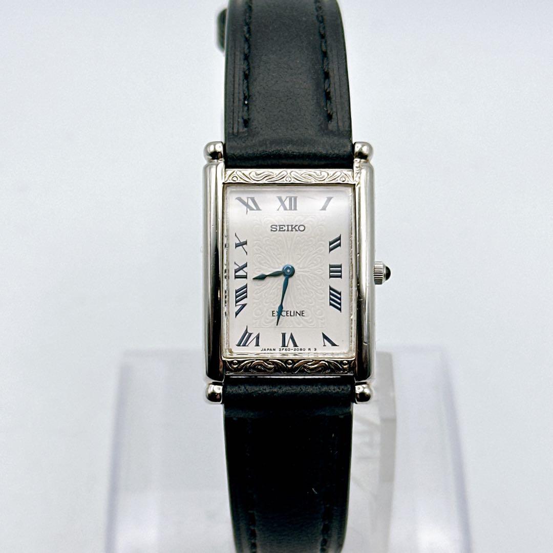 良品 稼動品 セイコー エクセリーヌ レディース腕時計 シルバー 白文字盤