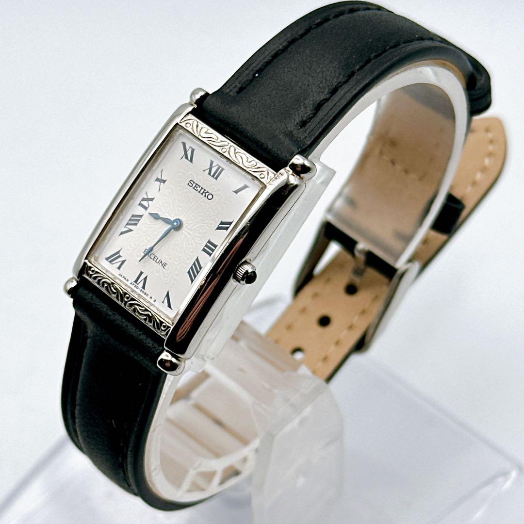 良品 稼動品 セイコー エクセリーヌ レディース腕時計 シルバー 白文字盤