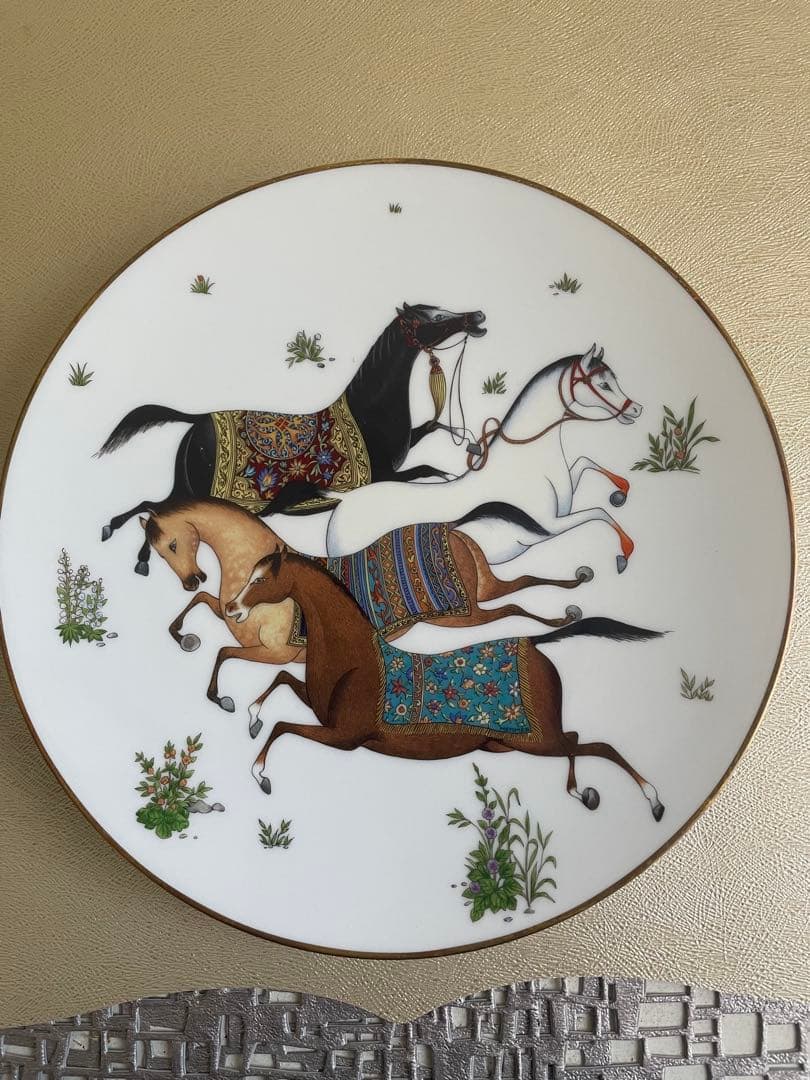 エルメス シュヴァルドリアン プレート 未使用21cm 金彩