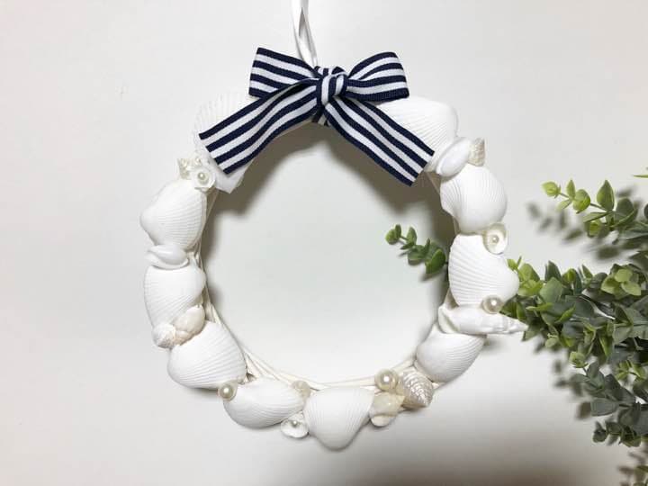 border ribbon shell wreathe ❤︎ グログラン リース