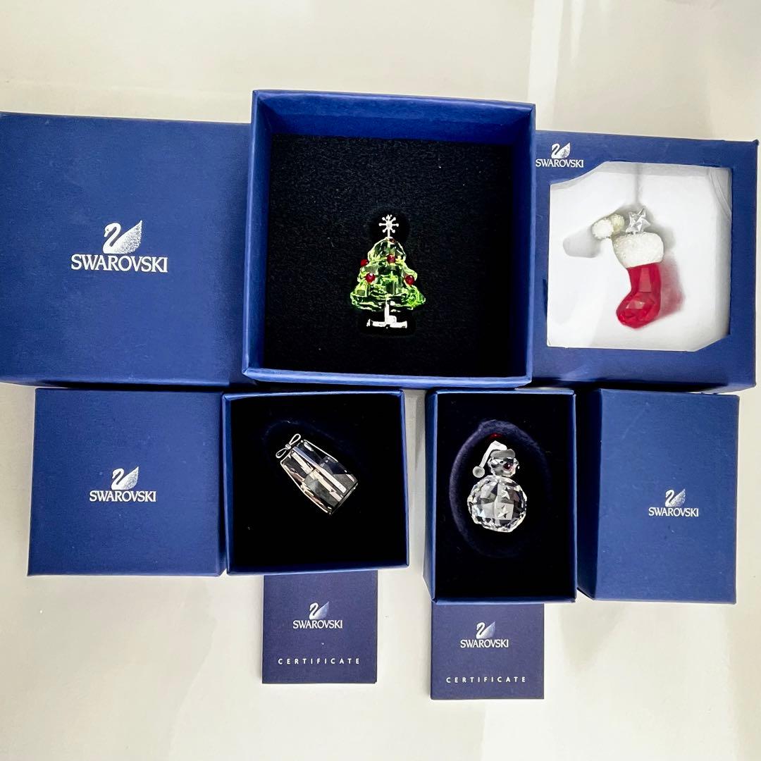 SWAROVSKI スワロフスキー　クリスマスオーナメント クリスタル4set