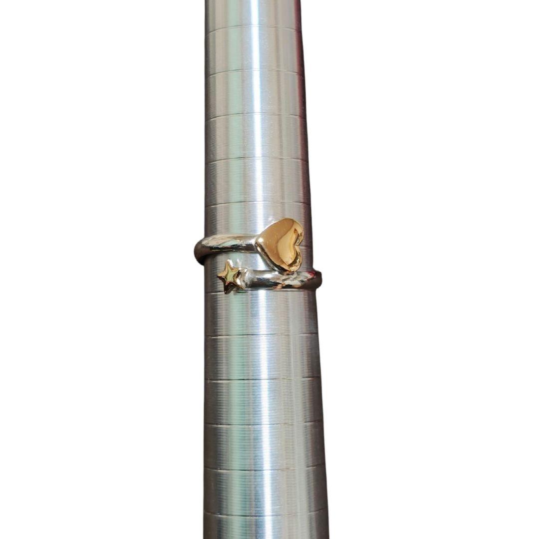 K18/925S刻印　スター/ハートリング　9号