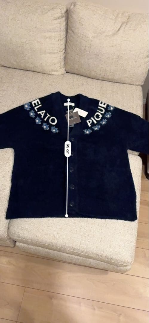 GELATO PIQUE ベビモコフラワージャガードカーディガン