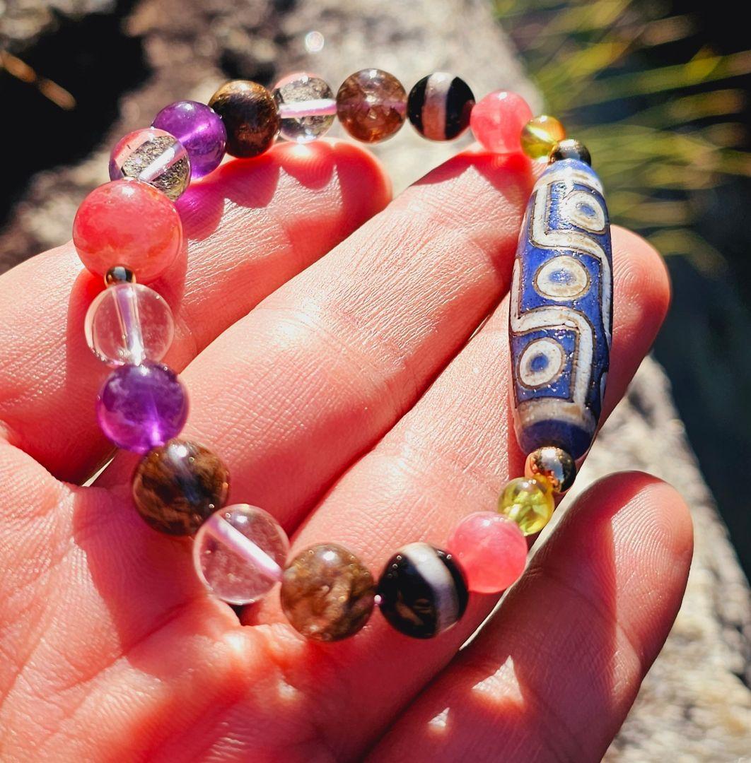 ★わかふぃん様★2点お纏め★希少な紫色★銀線★九眼天珠のブレス