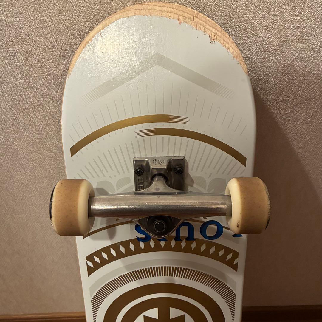 【8インチ】 ELEMENT スケートボード コンプリート ホワイト/ゴールド