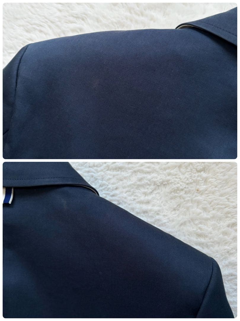 【美品】トムブラウン バルカラーコート ステンカラー トリコロール ネイビー S