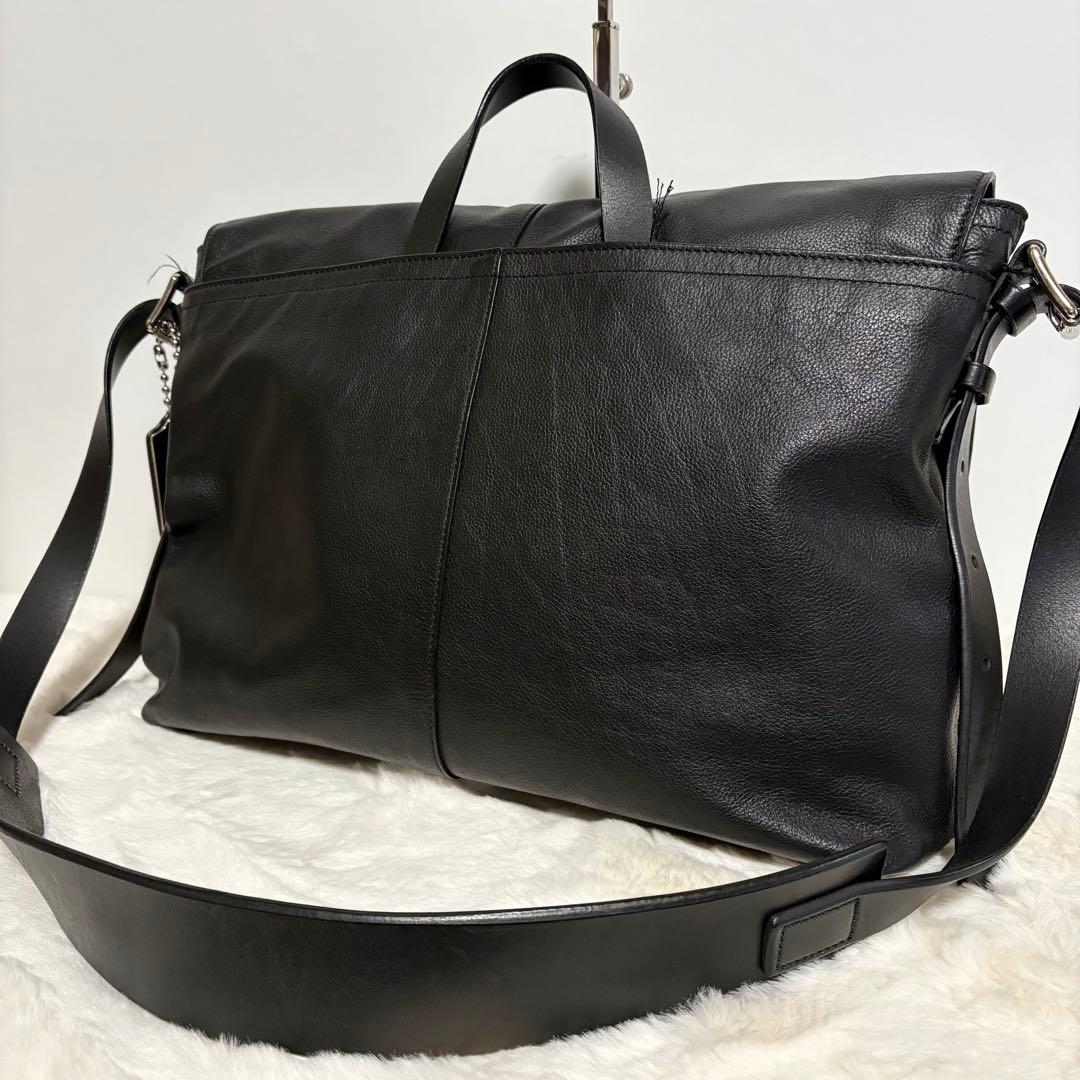 【美品】コーチ　トンプソンメッセンジャーバック70313 ブラック2way