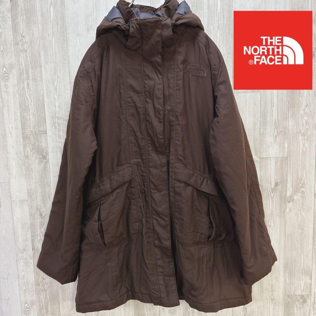 US規格　ノースフェイス　ブラウン　ロングダウンコート　レディースL〜XL相当
