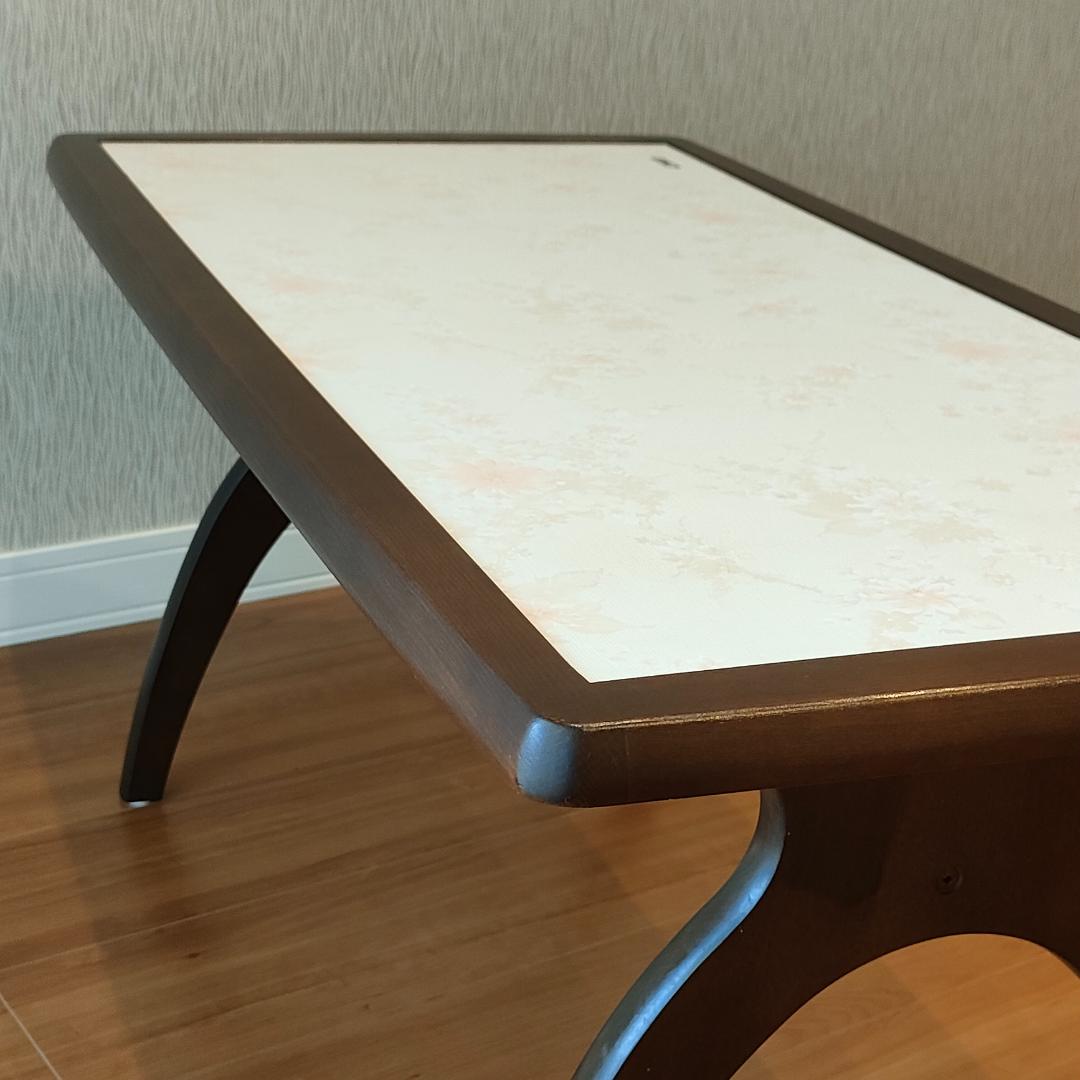 カリモク　サイドテーブル　センターテーブル　花柄　リビングテーブル