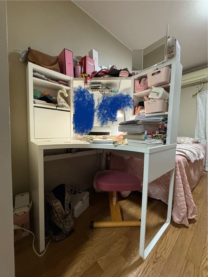 Micke コーナーワークステーション 100x142 cm ホワイト