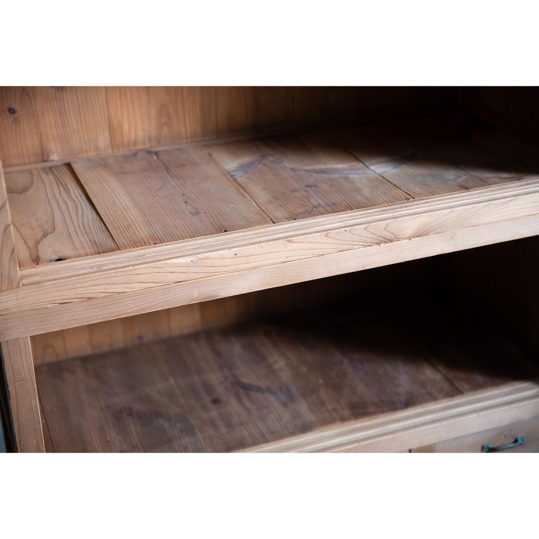 木製戸棚 古家具 2段重ね 収納棚 食器棚 幅890奥410高1210 送料込