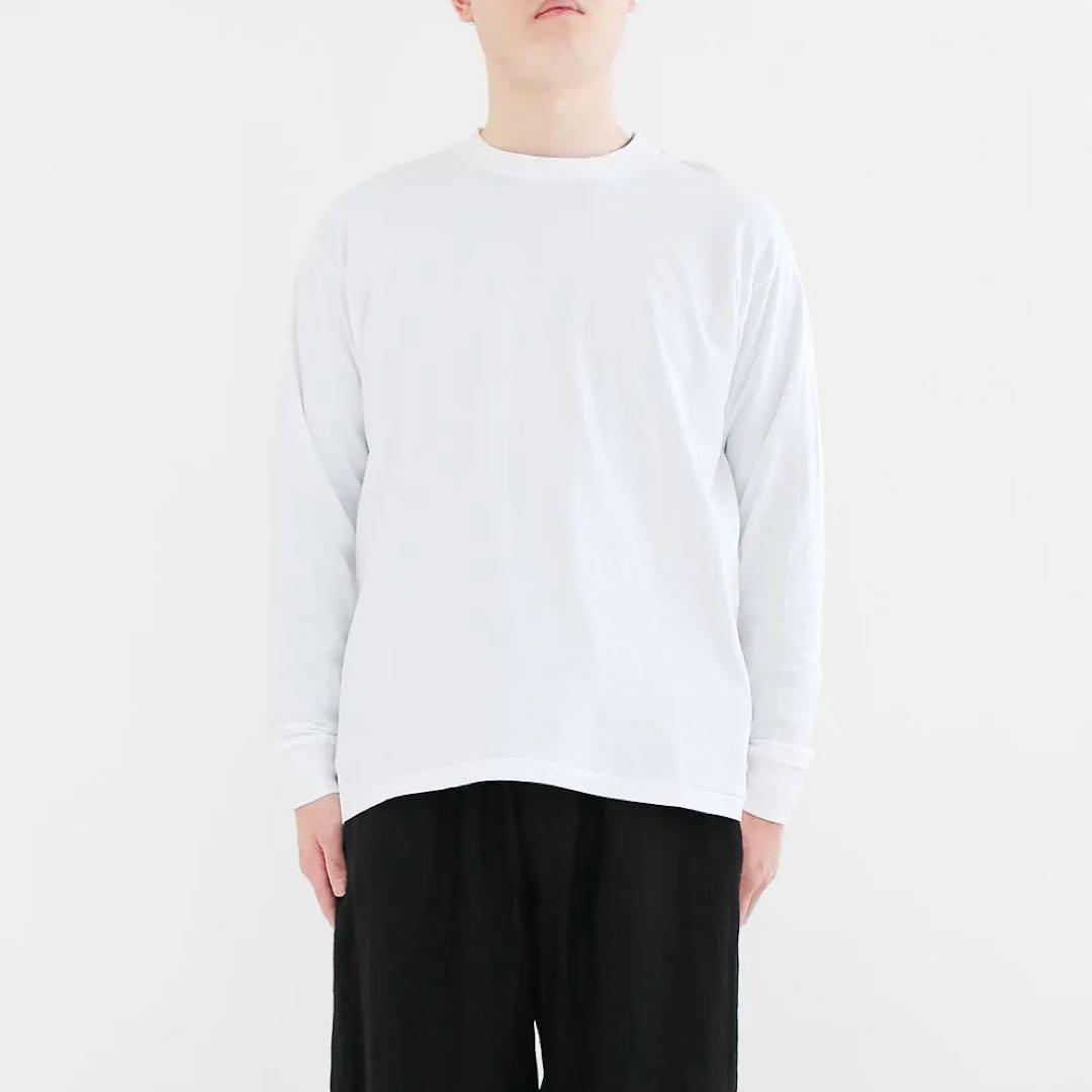 comoli コットンジャージ長袖tシャツ / white 2