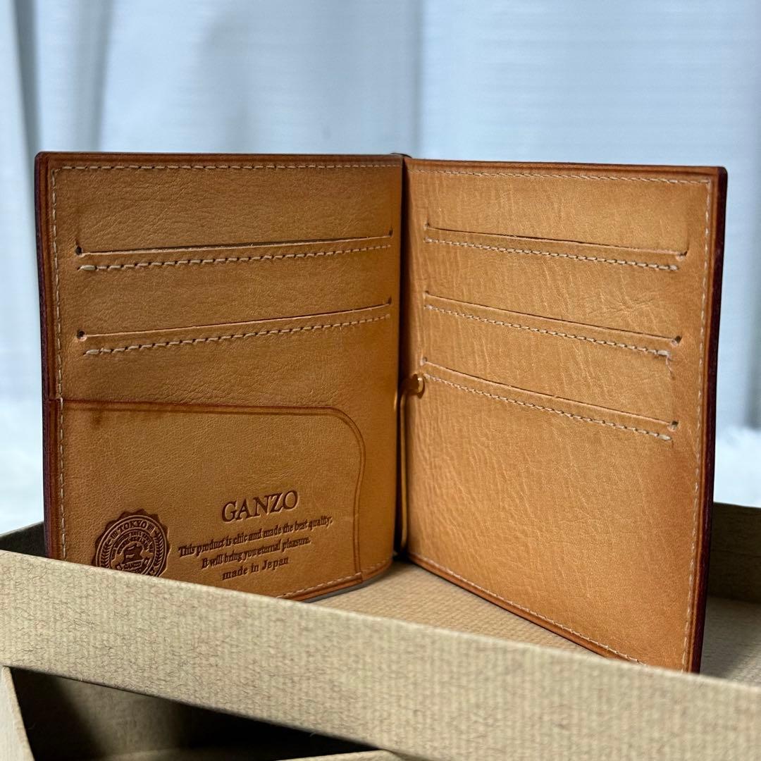 ⭐️美品⭐️　GANZO　ガンゾ　シンブライドル　マネークリップ　ブラウン