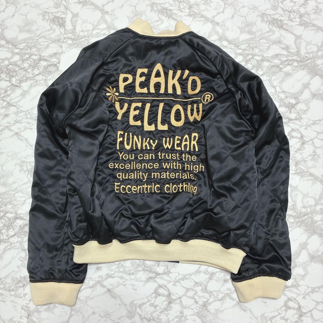 PEAK’D YELLOW 刺繍 和柄スカジャン 40 リバーシブル