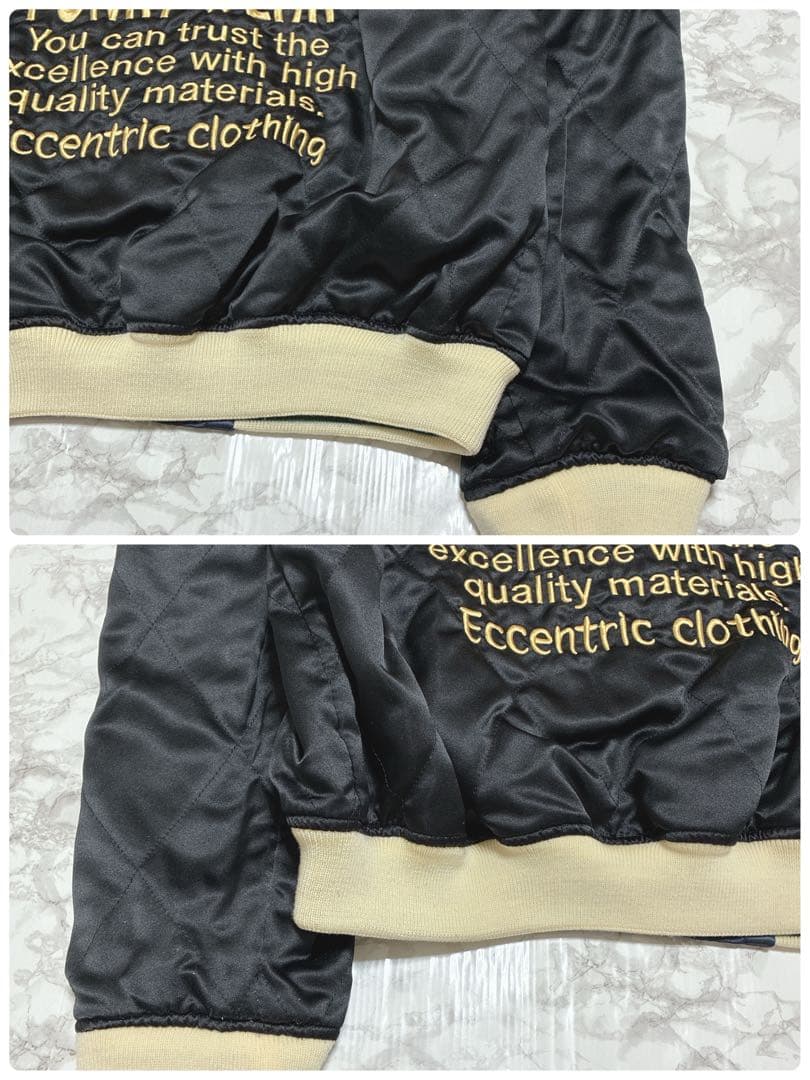 PEAK’D YELLOW 刺繍 和柄スカジャン 40 リバーシブル