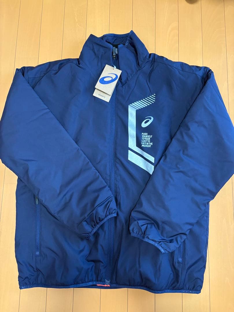 新品　ASICS中綿ウインドブレーカー上下セット　ネイビーL
