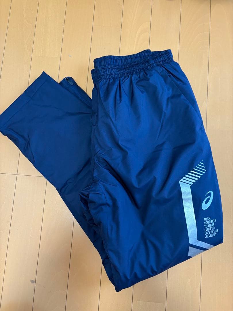 新品　ASICS中綿ウインドブレーカー上下セット　ネイビーL
