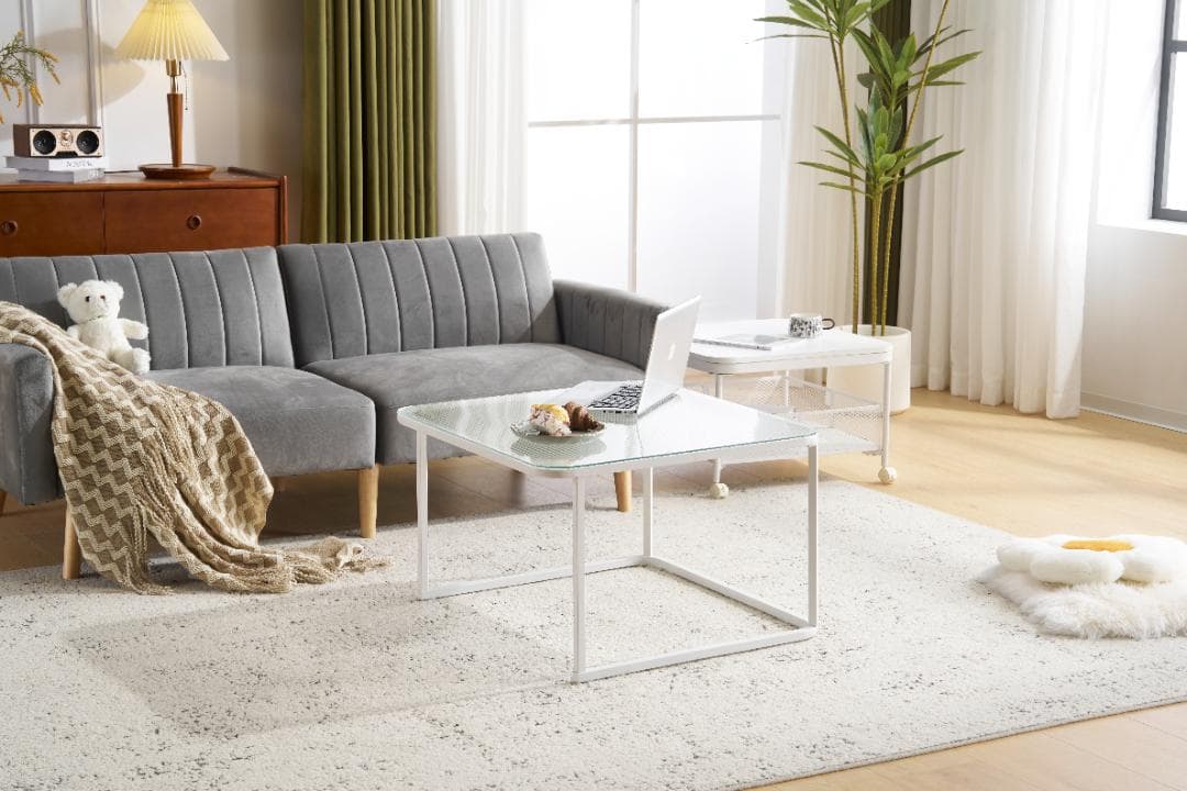 新品2点セット❣ ガラステーブル センターテーブル ガラス天板 リビングテーブル