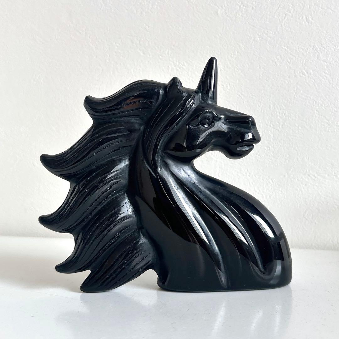 超美人✨オブシディアン　黒曜石　ユニコーン　天然石　置物