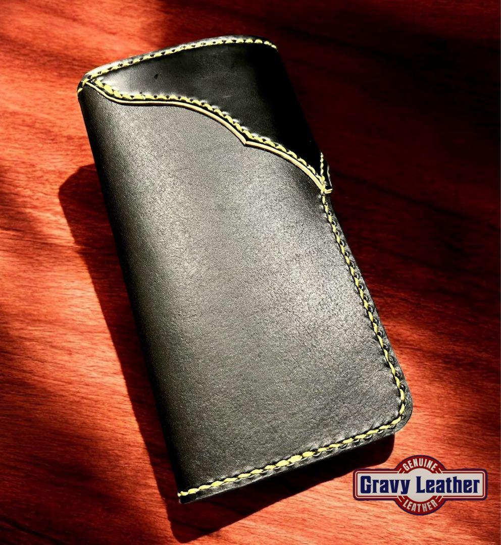 ナ*2様 Gravy Leather コードバン ロングウォレット フラットヘッ