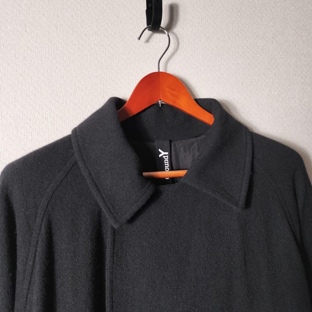 グラウンドワイ ヨウジヤマモト ラグランスリーブ ロングコート トレンチ ウール