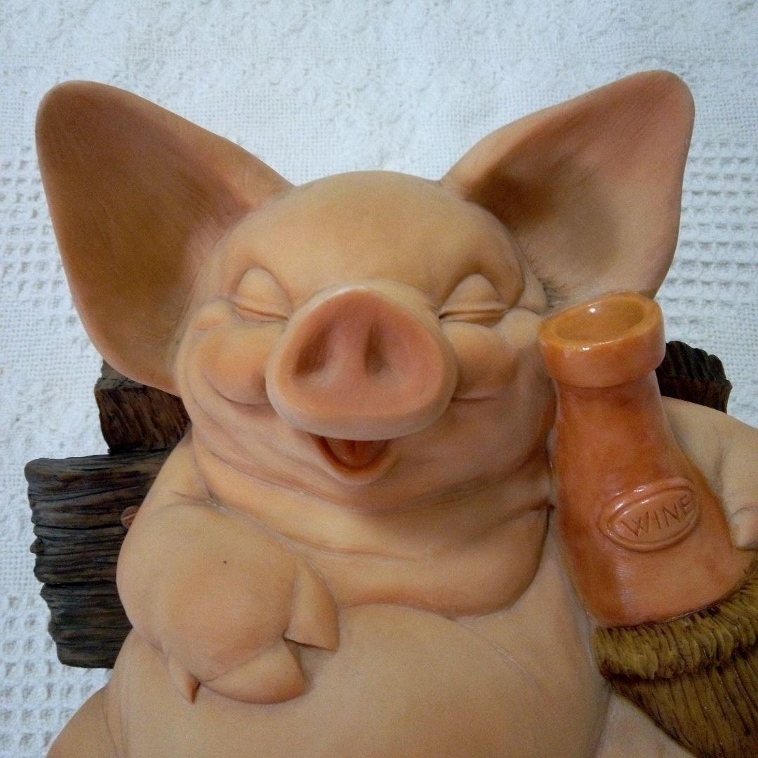 【ARTEFICE】イタリア製 豚の置物 高さ:約21cm×横幅:約27cm