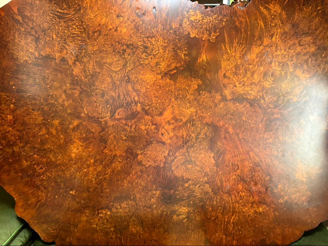 木製 不規則形座卓 大きめオーバルテーブル 極厚天板