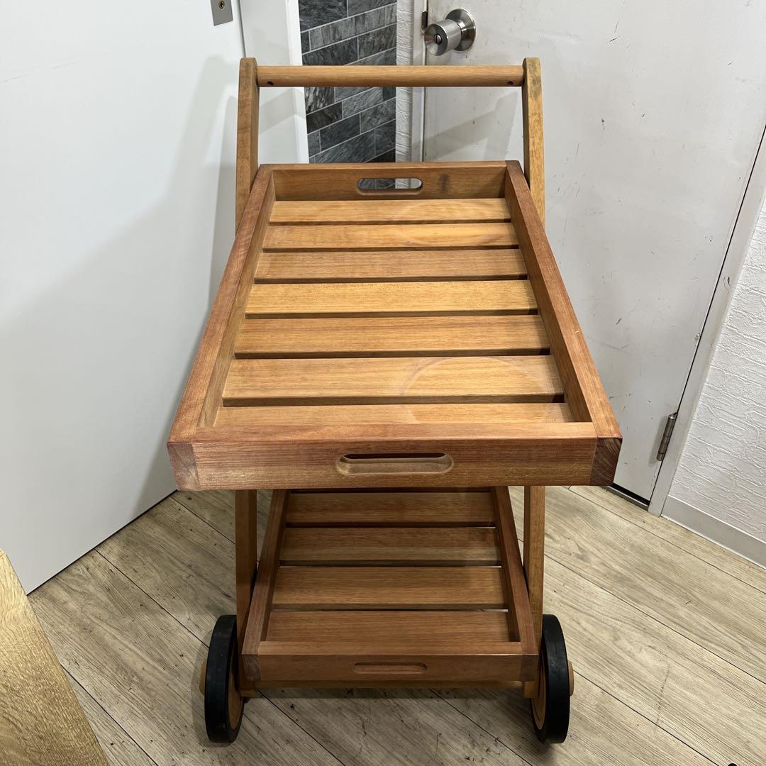 【未使用】希少　KOIZUMI　アンティーク　2段ワゴン　キッチン　ＢＢＱ　木製