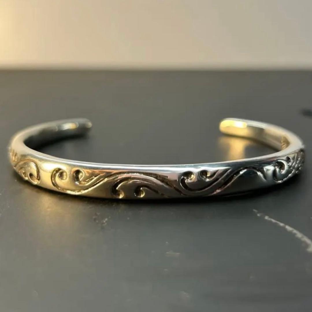 Saad シルバー925 オープンバングル アラベスク