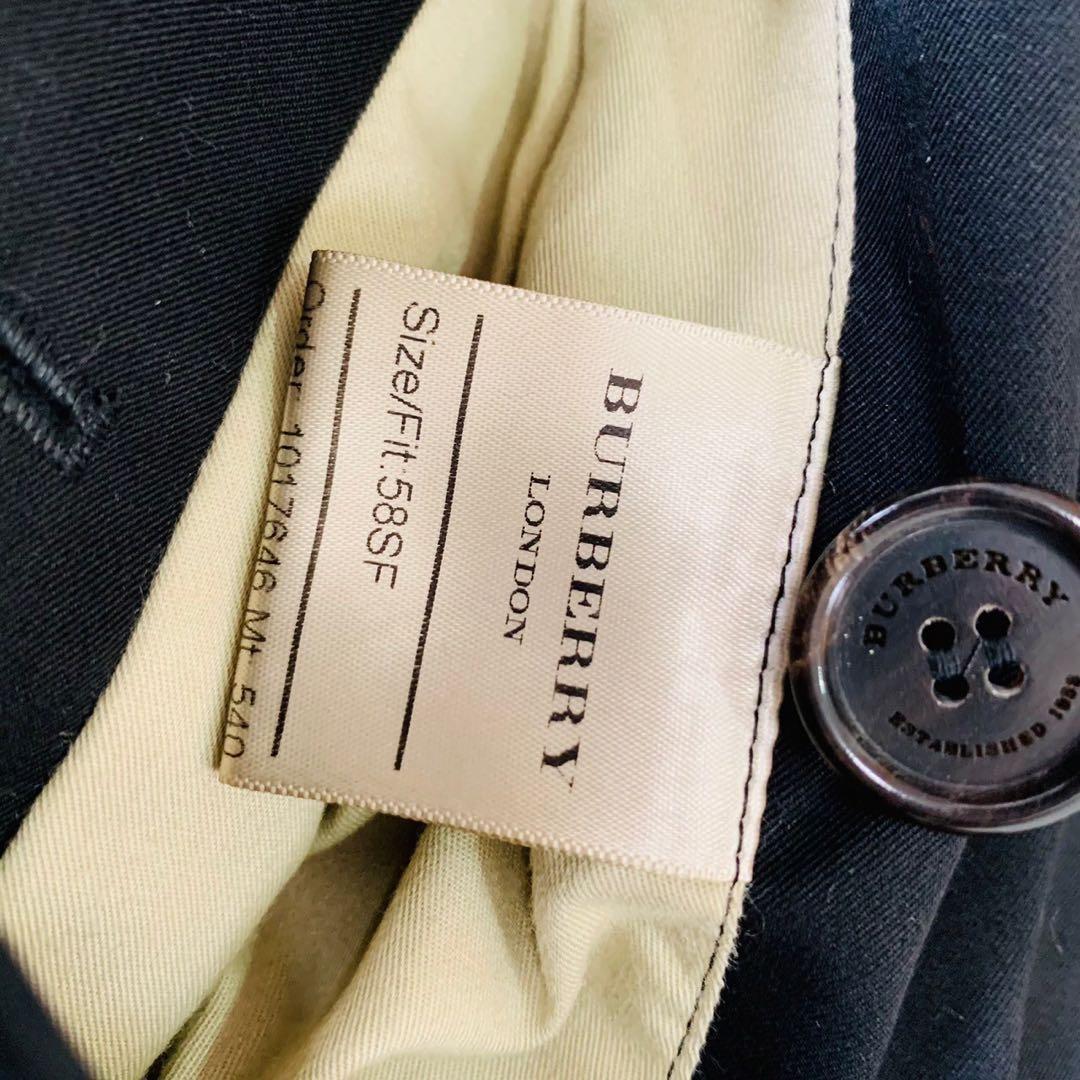 美品 現行 バーバリー ケンジントン トレンチコート ブラック ノバチェック