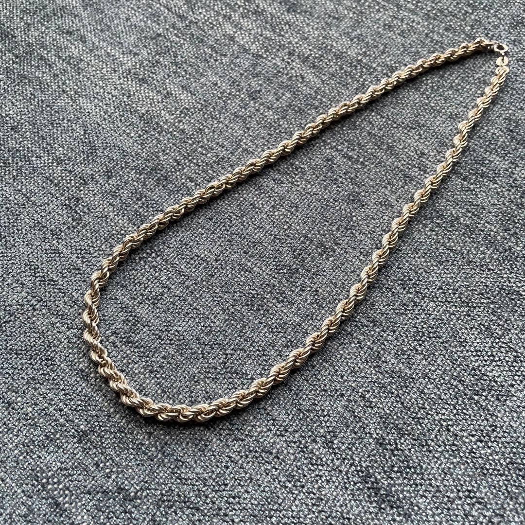 シルバー925 ロープチェーン ヴィンテージ 46cm 幅5mm