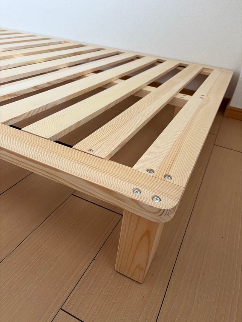 美品！　ナチュラルウッド セミダブルベッドフレーム