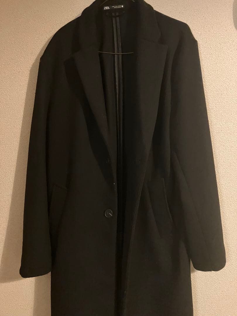 ZARA ウールレギュラーフィットコート　Mサイズ　ブラック