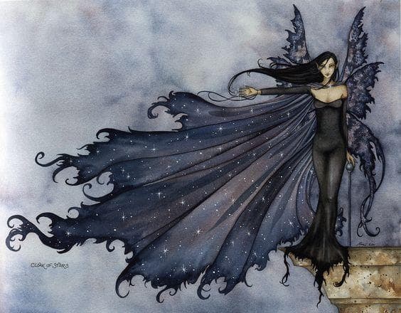 新品 エイミー・ブラウン 星のマントを纏った妖精 ヴィンテージ ステンドグラス