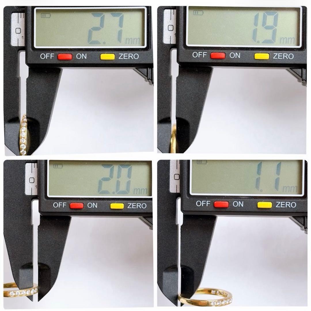 【E7265】 K18 天然ダイヤモンド 0.30ct ハーフエタニティ 13号