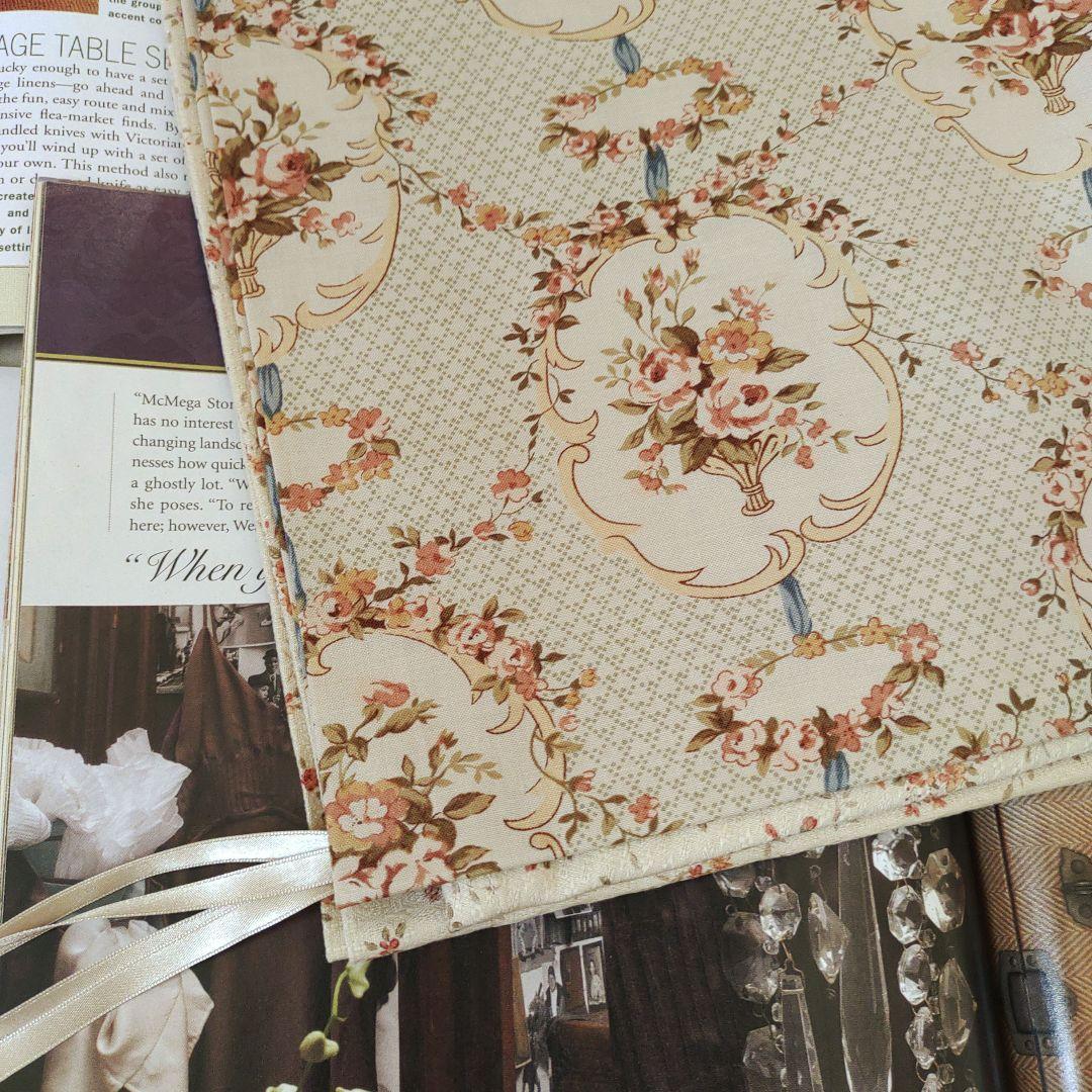 マニー ファブリック　ローズ　リボン テーブルクロス 新品