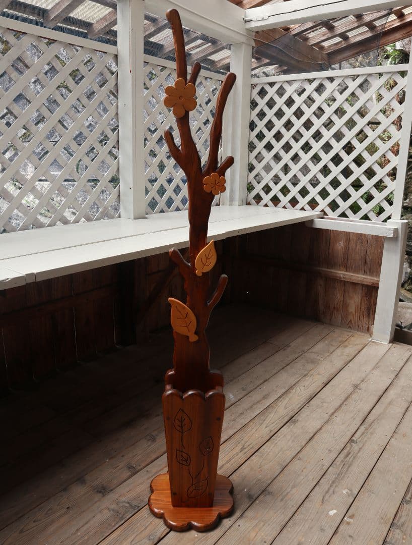 お花と葉っぱの傘立て兼帽子掛け　奈良県　手作り