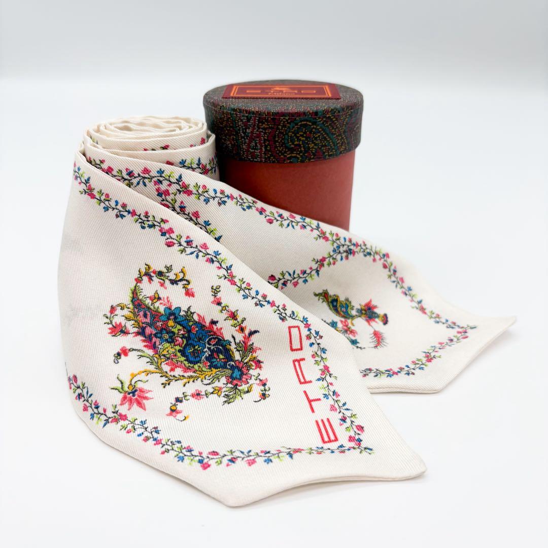 ♡美品♡ ETRO エトロ フラワー 花柄 リボンスカーフ