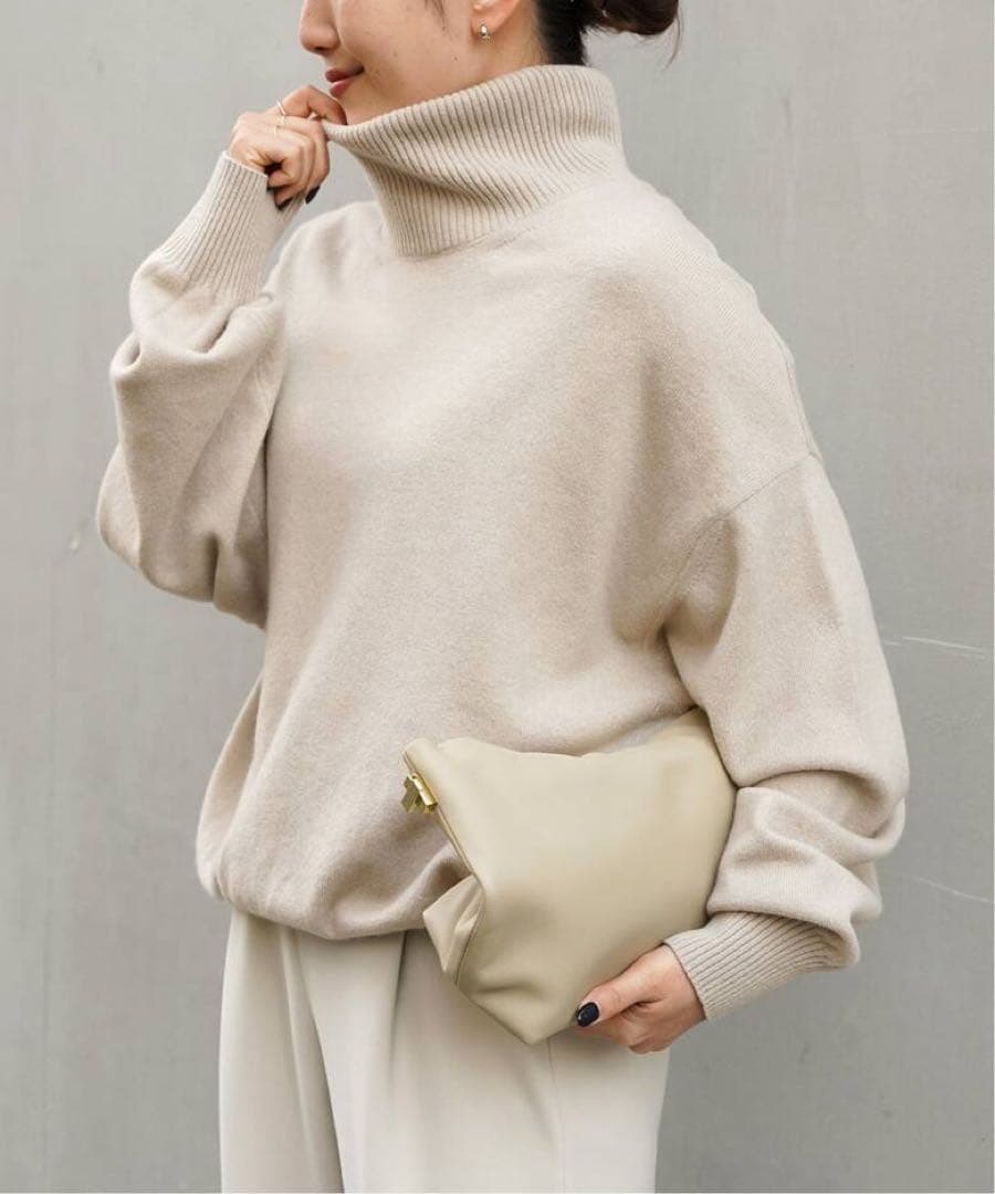 ドゥーズィーエムクラス　JUSPER タートルネック プルオーバー　ベージュ