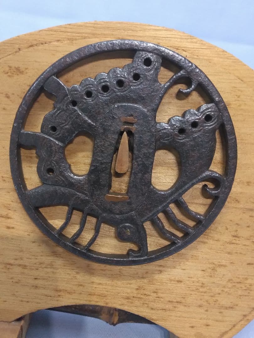 鉄鍔　鐔　刀装具　透かし鐔 刀鐔　江戸時代　文鎮　ペーパーウェイト