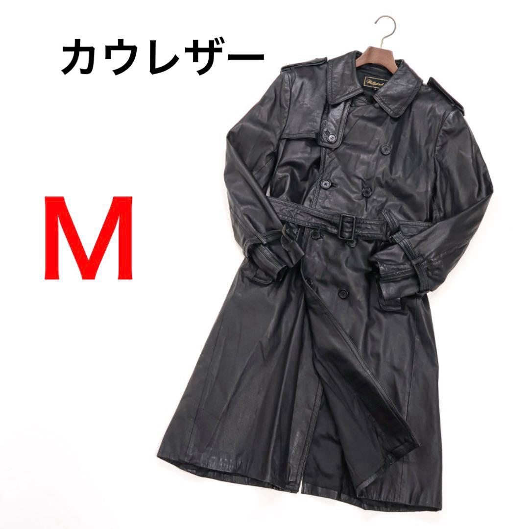 H5092◾️カウレザー　トレンチコート　Y2K