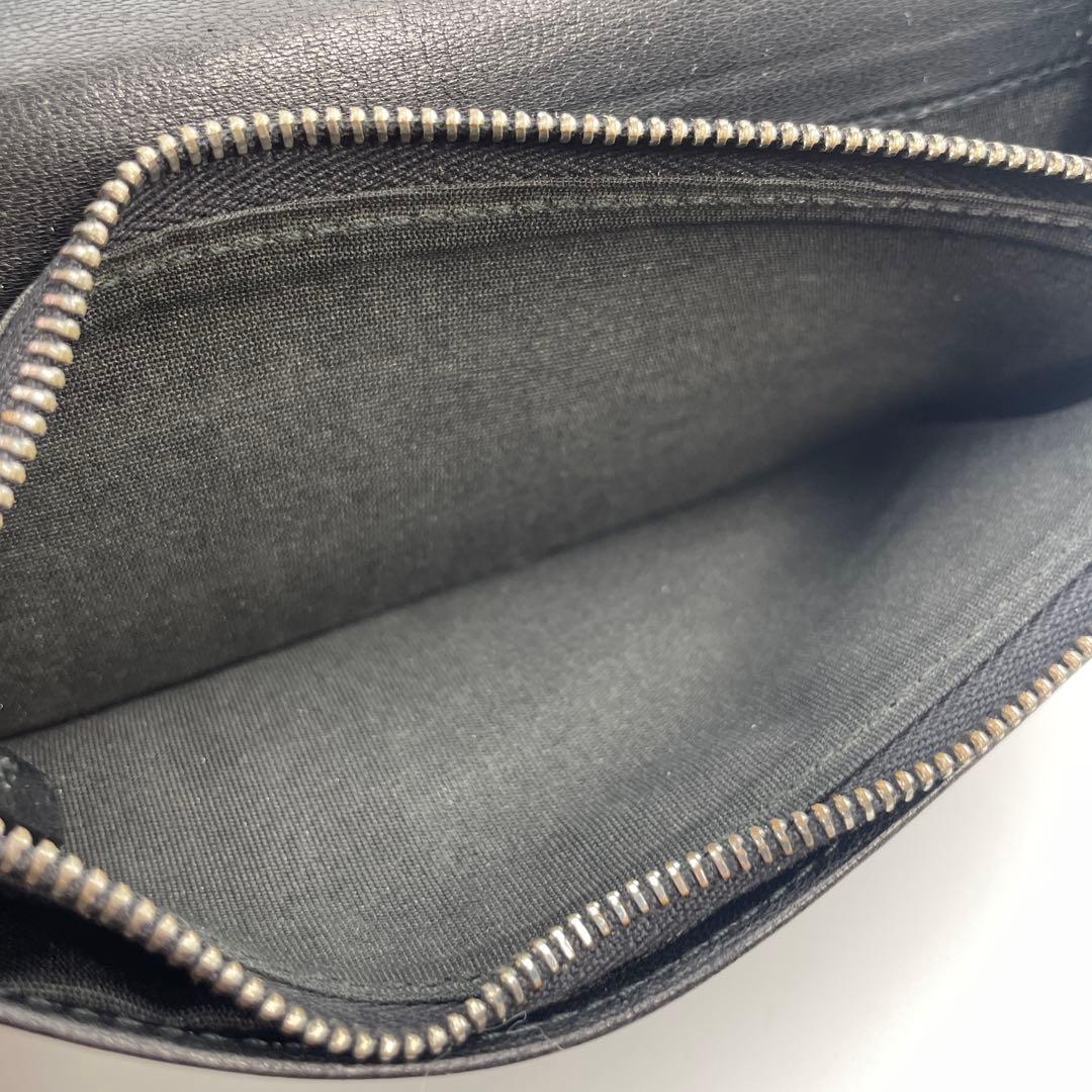 ディオールオム　長財布　メンズ　レザー　ブラック