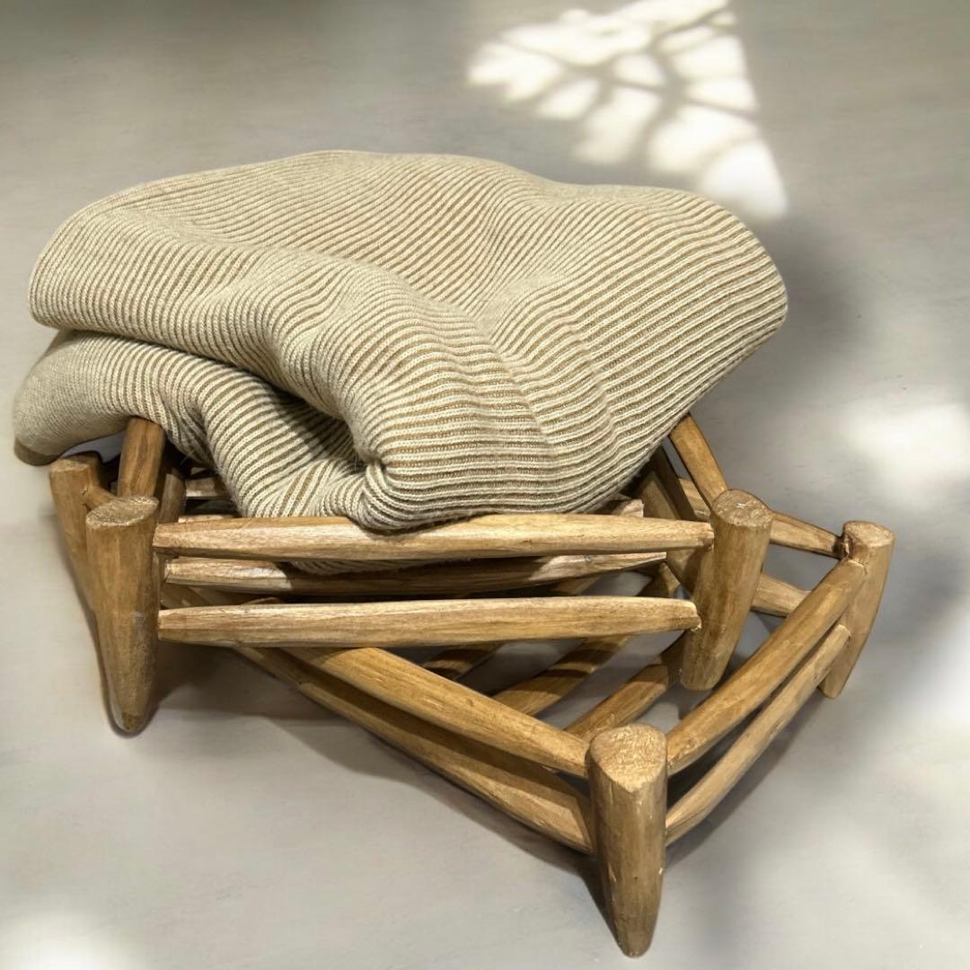 【一点もの】パリ　蚤の市　カゴ　ウッド　インテリア　大小セット売り　天然素材