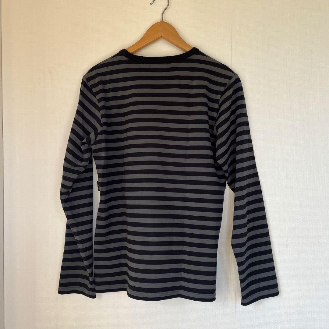 agnes b.homme ボーダー 長袖 グレー×ブラック